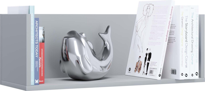 Lona hylle vegghengt 1 hylle grå.