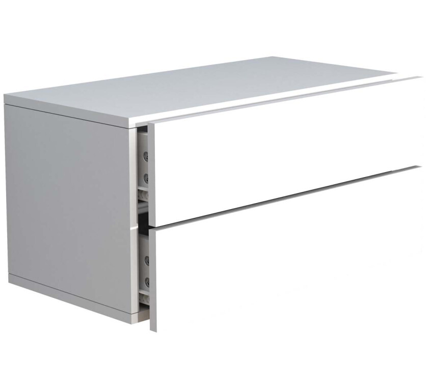 UsalL60 nattbord vegghengt 2 skuffr hvit.