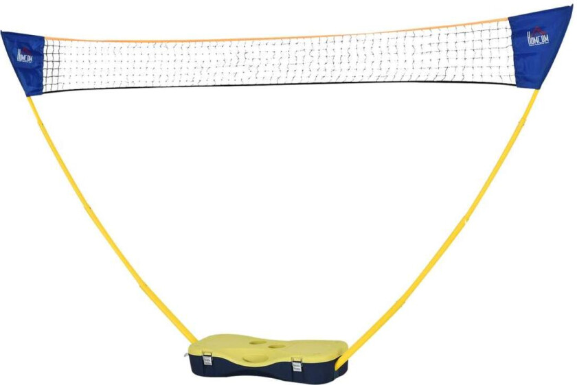 Badmintonnett Med Stativ, Badmintonnettstativ, Bærbart Nettstativ, Badmintonnett Med 4 Badmintonracketer, Utendørssport, Gul+Blå