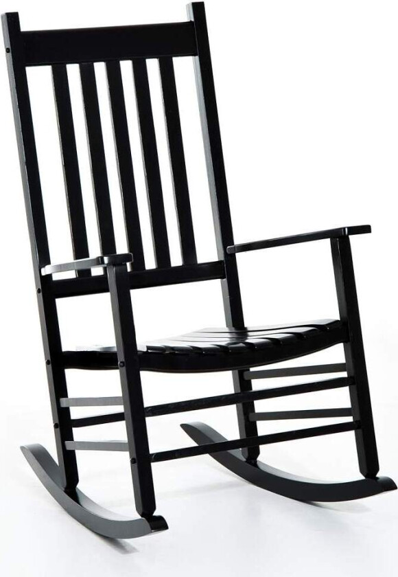 Gyngestol Wooden Swing Stol Armlene Relax Stol Hagestol Svart 69X86X115Cm