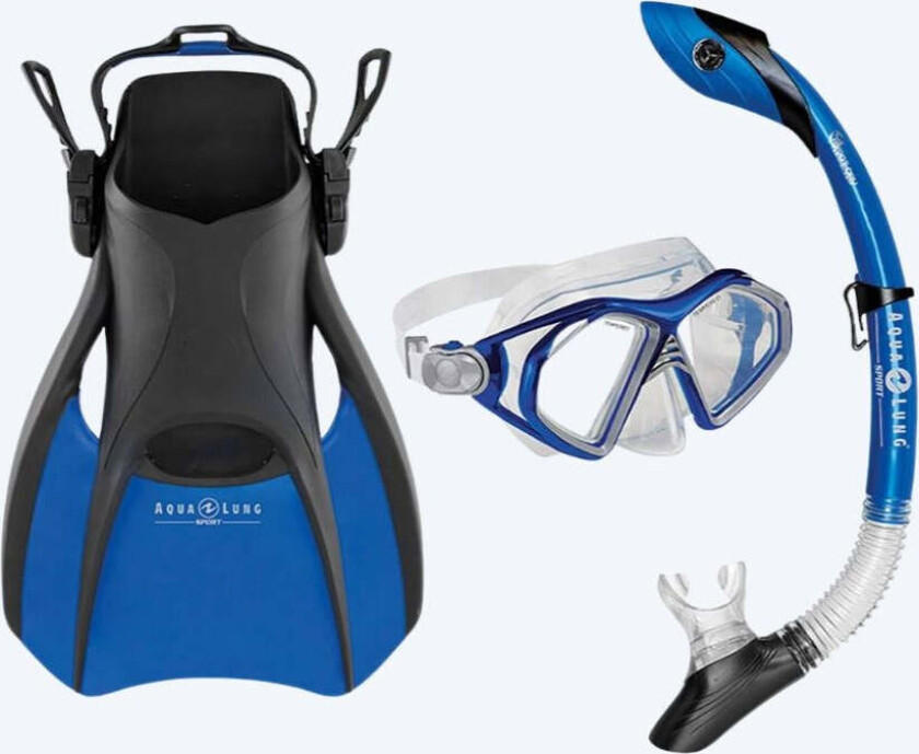 snorkelsett til voksne - Trooper - Svart/blå
