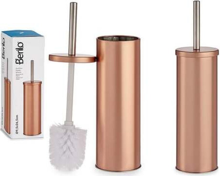 Toalettbørste Metall Kobber Plast (10,2 x 38 x 10,2 cm)