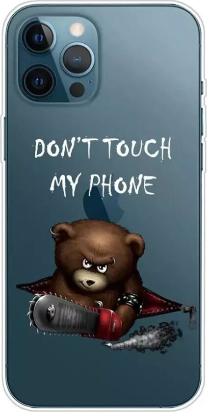 iPhone 14 Pro Max Fleksibelt Plast Bakdeksel - Gjennomsiktig / "Don't Touch My Phone"