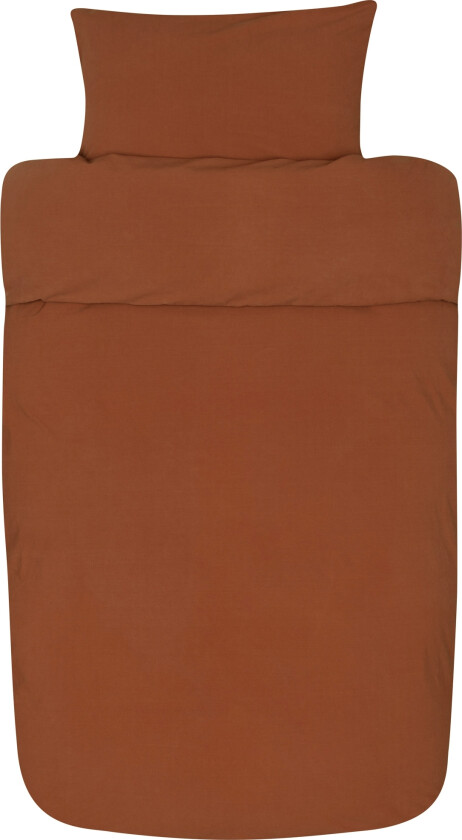 Høie Of Scandinavia Sengetøy 140x200 cm - Ensfarget Terracotta sengesett - Høie sengesett i 100% steinvasket bomull