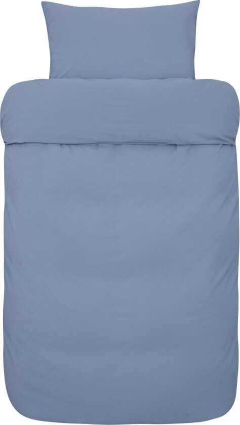 Høie Of Scandinavia Sengetøy til dobbeltdyne 200x220 cm - Ensfarget kystblått sengesett - Høie sengesett i 100% steinvasket bomull