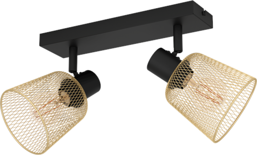 COSLADA SKINNE 2XE27 SORT/MESSING