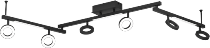 CARDILLIO 2 SPOTSKINNE L1585 6+3L 2640+1200LM SORT