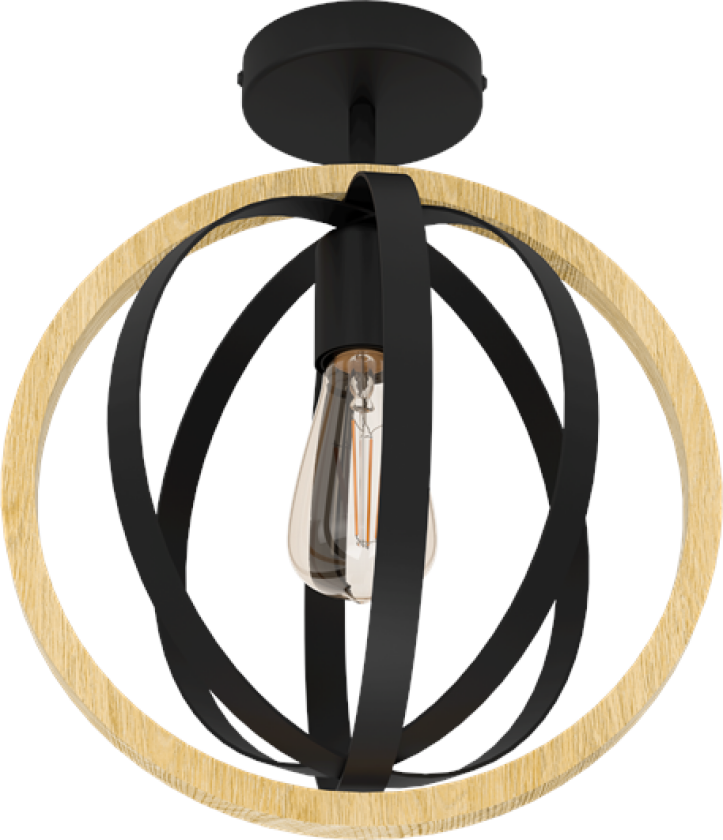 BASILDON LOFT E27 SORT/TRÆ