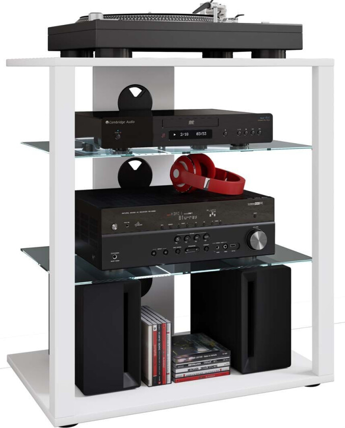 Folas Hifi møbel 3 hyller hvit.