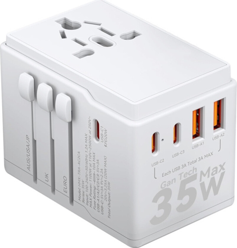 A35 Universal Travel Adapter White
