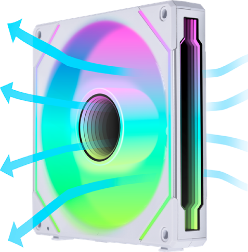 Uni Fan Sl-Inf 140 Argb Pwm-Vifte Med Omvendt Blad - 140 Mm, Hvit