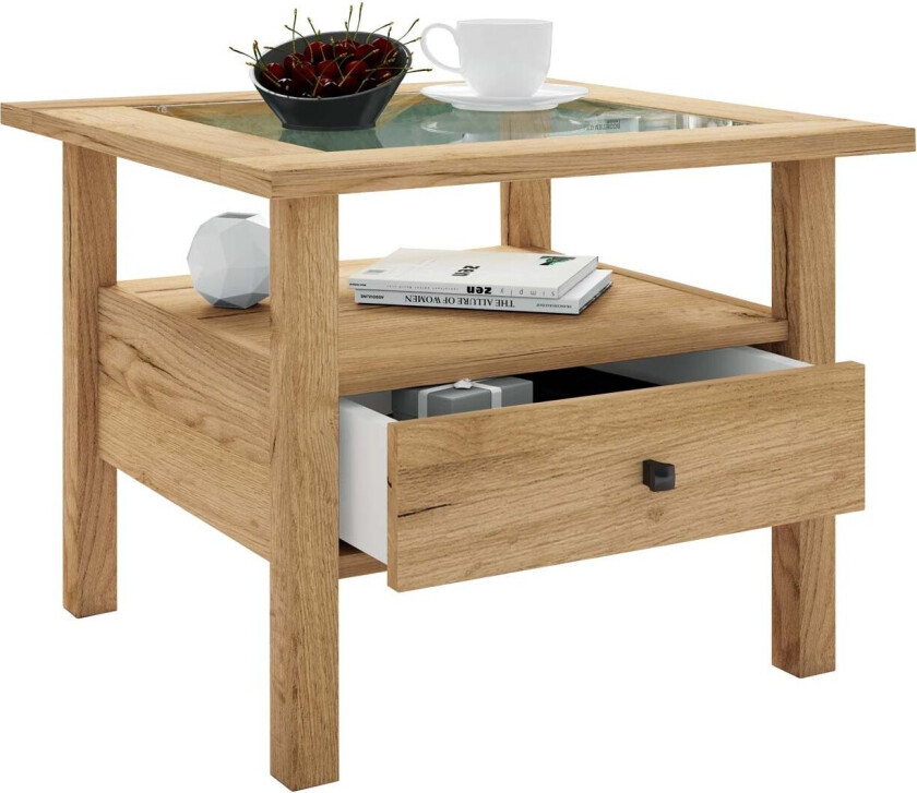 LingisM sofabord 1 skuff 1 hylle eik dekor.