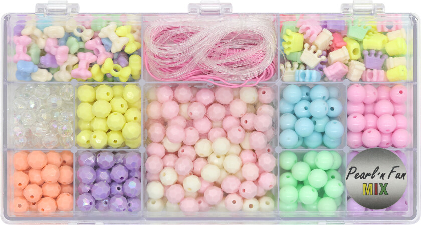 TOYMAX Pastel perlemix m/elastiksnor ass. former