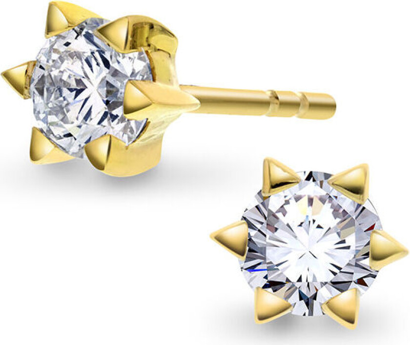 , Øredobber i 585 gult gull med LAB diamanter 0,60 ct TWSI