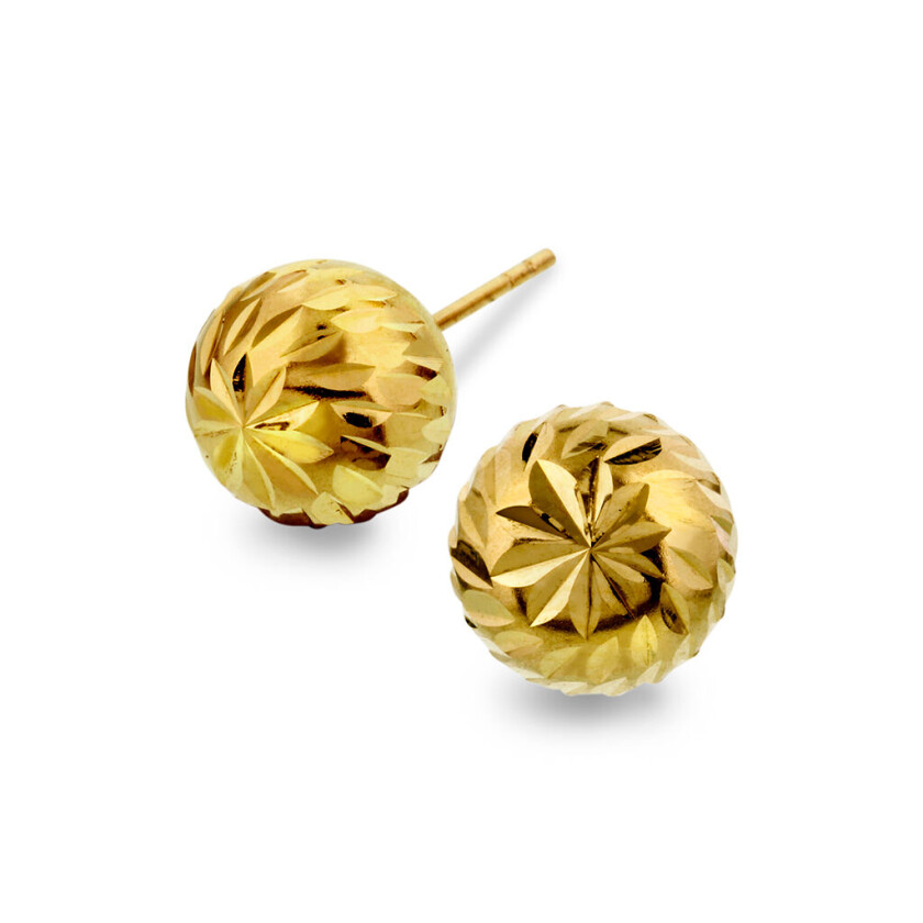 , Øredobber i 585 gult gull kule