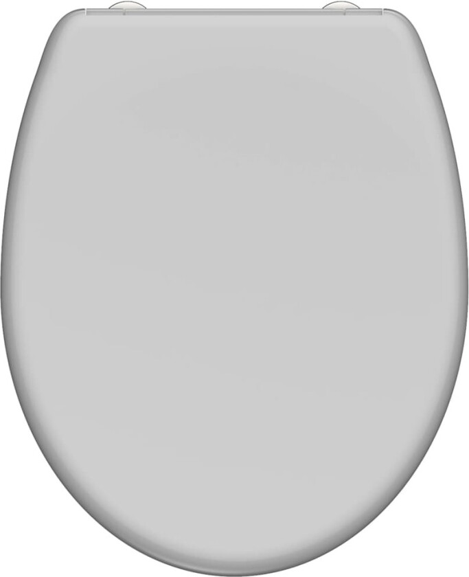 Toalettsete duroplast myk lukkefunksjon og hurtigutløser GREY