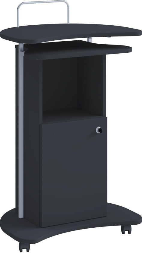 Komil skrivebord , skrivepult høydejusterbar, 1 rom og 1 dør svart.