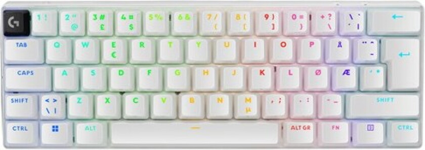 G PRO X 60 LIGHTSPEED - Gamingtastatur - Uten numpad - Amerikansk Engelsk - Hvit