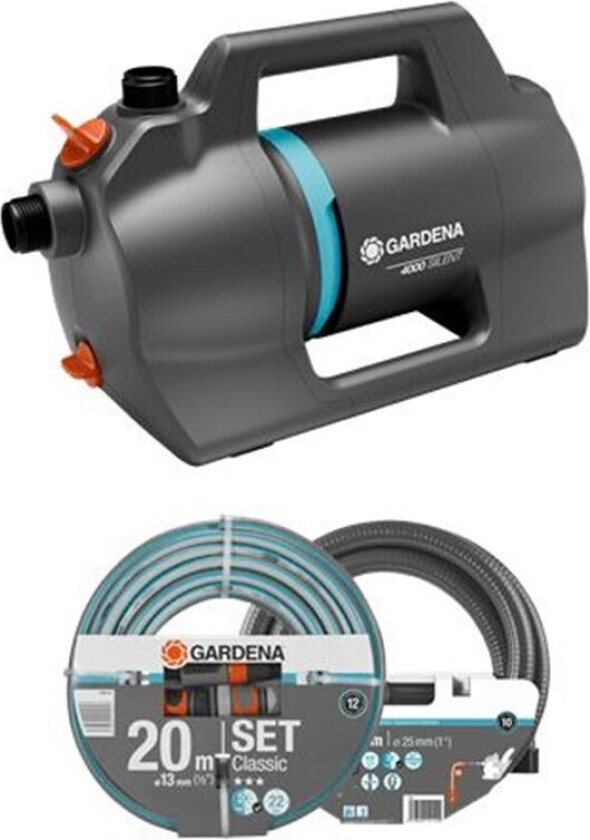 Gardena 4100 Silent Set Hagepumpe 550 W, 4100 l/h