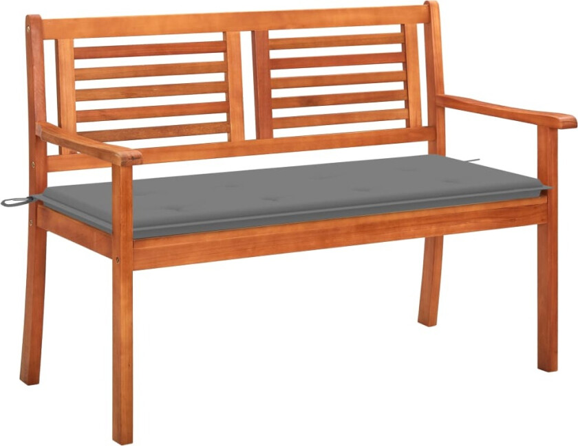 2-seters hagebenk med pute 120 cm heltre eukalyptus