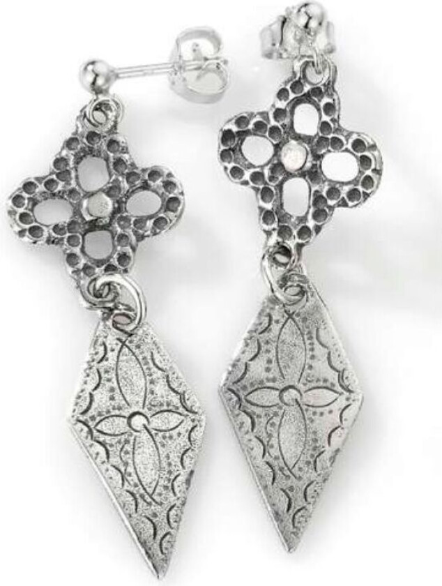 Romeriksbunad, Øredobber store i 925 oksidert sølv med heng