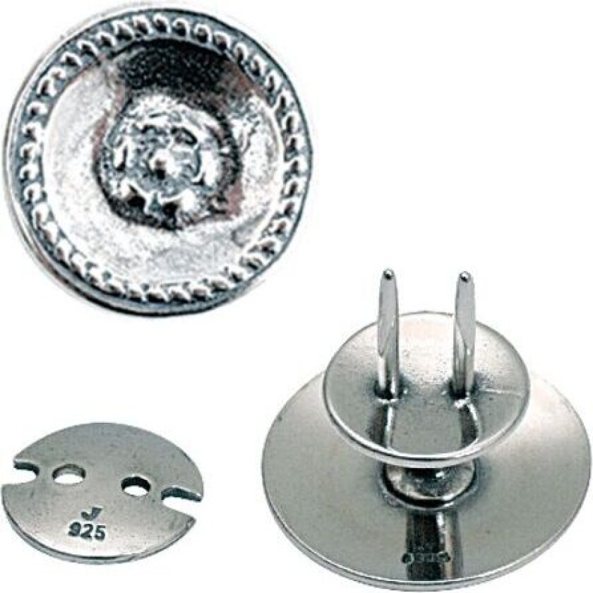 Knapp Østfold i 830 oksidert sølv til kniv, 16 mm