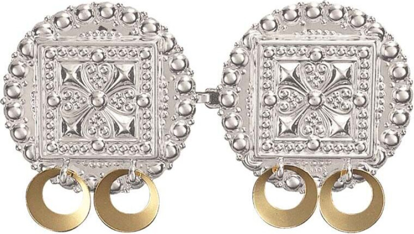 Beltespenne Follo i 830 hvitt og forgylt sølv