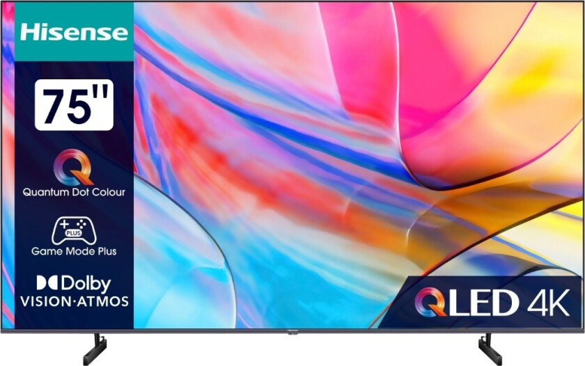 75A7KQ, 190,5 cm (75), 3840 x 2160 piksler, QLED, Smart TV, Wi-Fi, Sort
