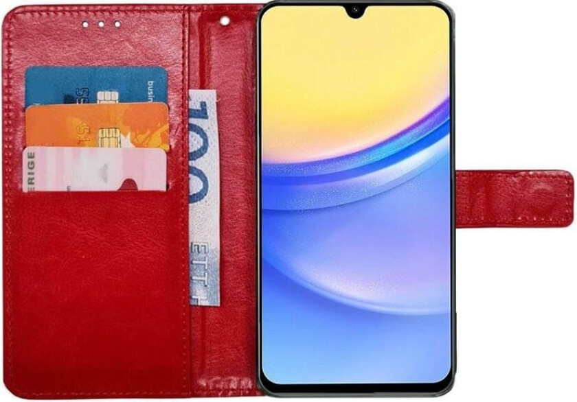 Lommebokdeksel 3-kort Samsung Galaxy A15 - Rød