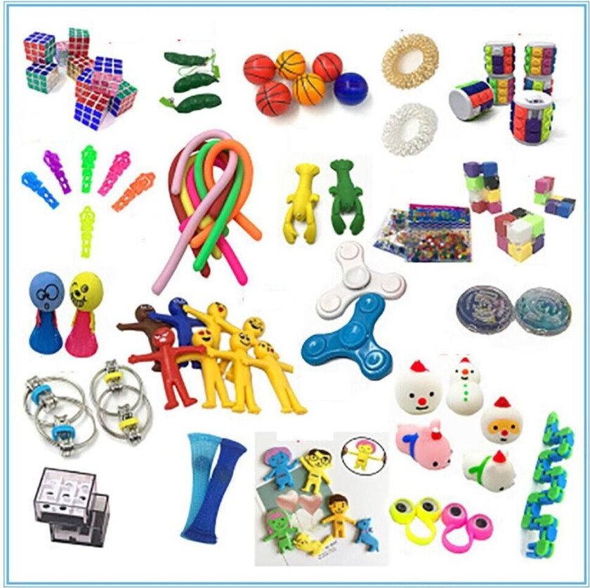 50 stk Fidget Pop it Toys Set-pakke for barn og voksne