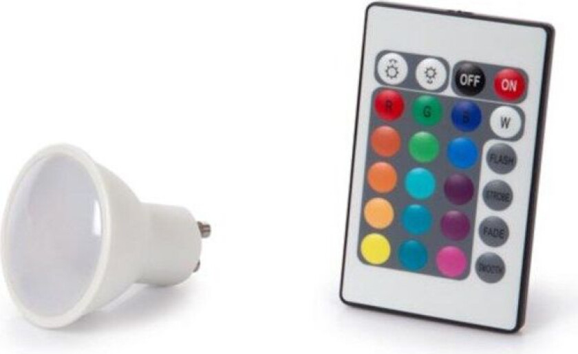 RGB-lyspære med fjernkontroll GU10 220 lm