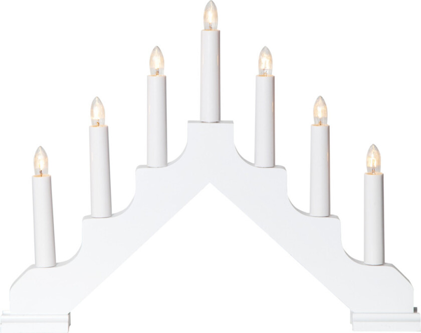 Adventsstake med 7 armer Hvit