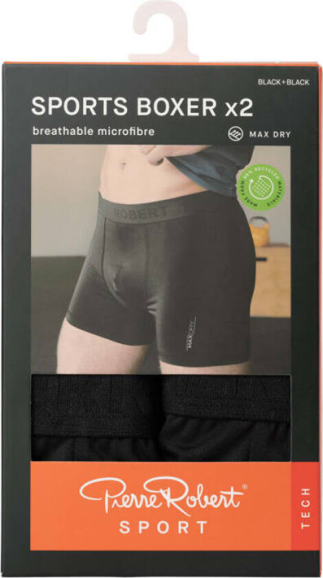 Sports Boxer Men Black L 2pk