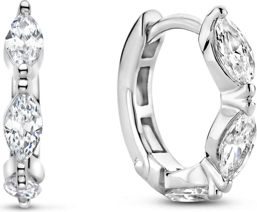 , Øreringer i 925 sølv med zirkonia