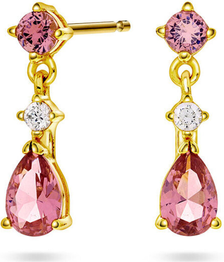 , Øredobber til barn i 925 forgylt sølv med zirkonia