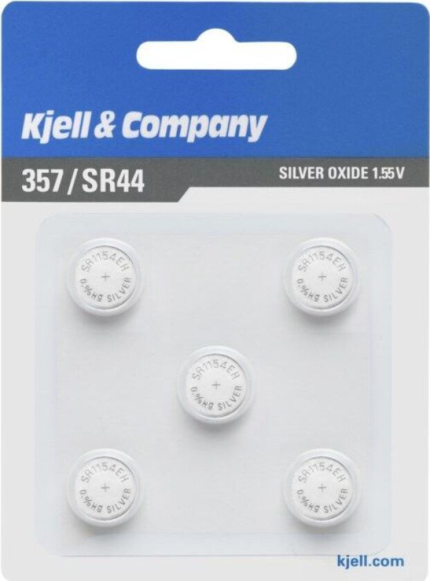 Kjell & Company Knappcellebatteri SR44 (357) 5-pk.