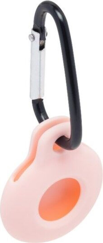AirTag Silikonetui med karabinkrok Rosa