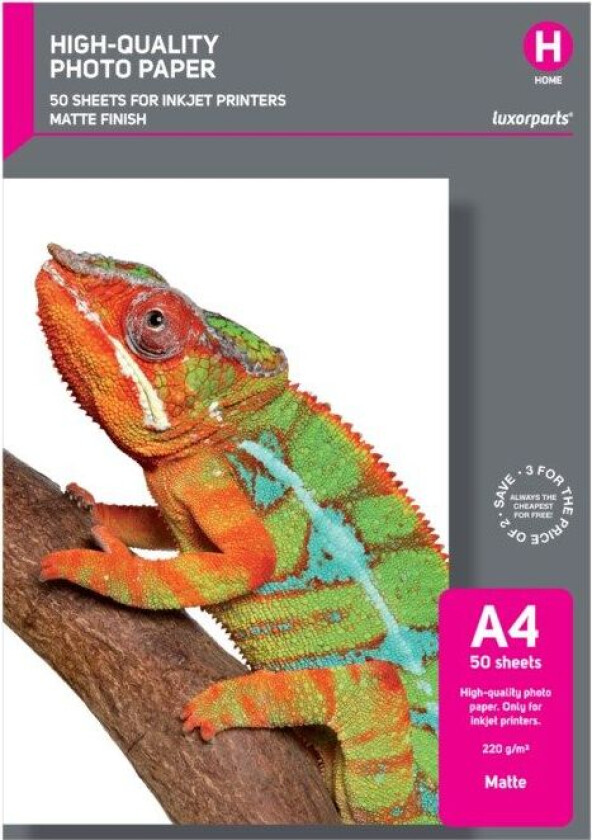 Matt fotopapir A4 50-pk.