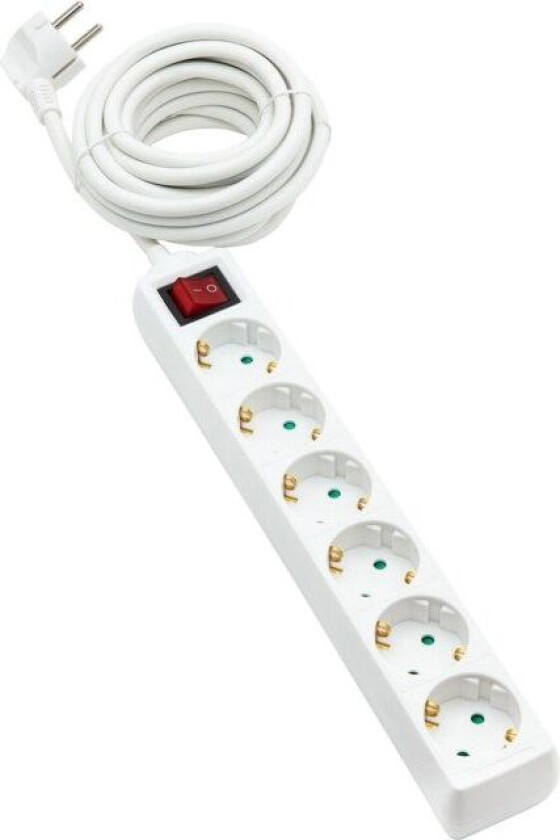 6-veis grenuttak med bryter - Hvit