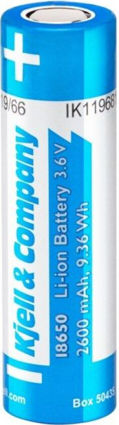 18650 Flat Top Li-ion-batteri 3,6 V 2600 mAh