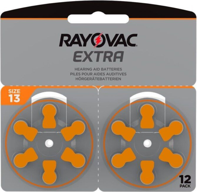 Høreapparatbatterier Oransje ZA13 12-pk.