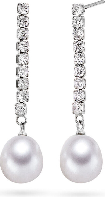 , Øredobber i 925 sølv med ferskvannsperle