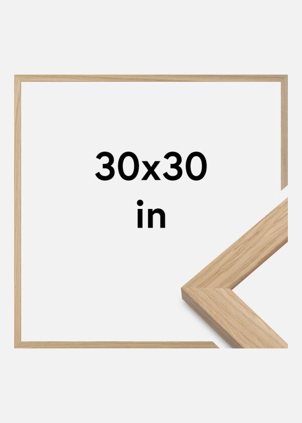 Ramme Oak Wood Akrylglass 30x30 Inches (76,2x76,2 Cm)