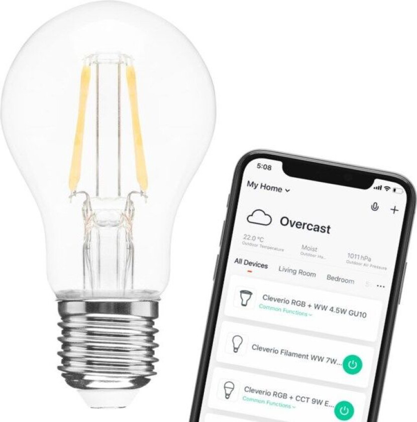 Smart E27 Filament-LED-pære 800 lm