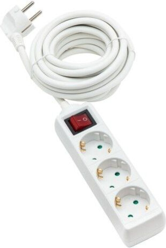 3-veis grenuttak med bryter - Hvit