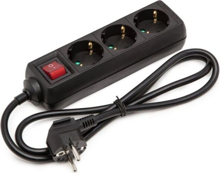 Grenuttak med bryter 3-veis Svart