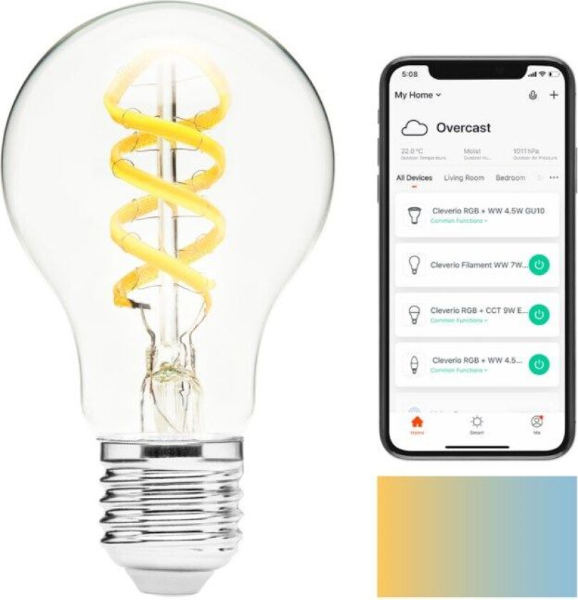 Smart E27 A60 Filament LED-pære 380 lm