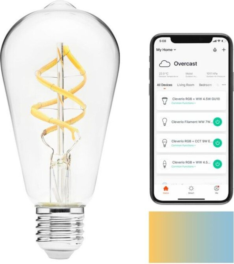 Smart E27 ST64 Filament LED-pære 450 lm