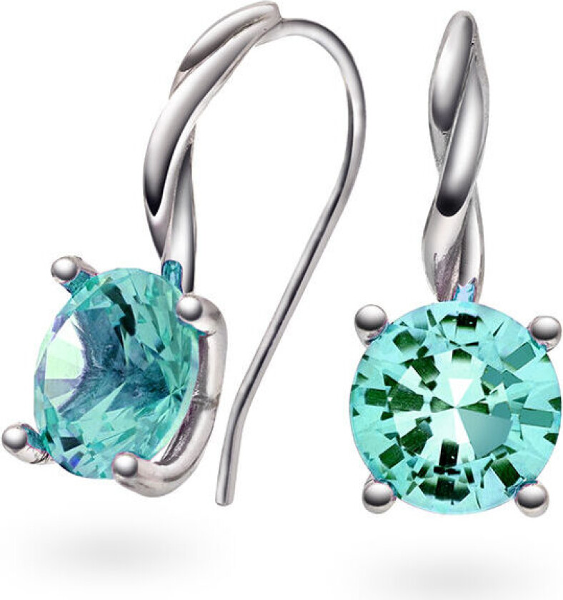 Drops, Øredobber i 585 hvitt gull med syntetisk Spinell