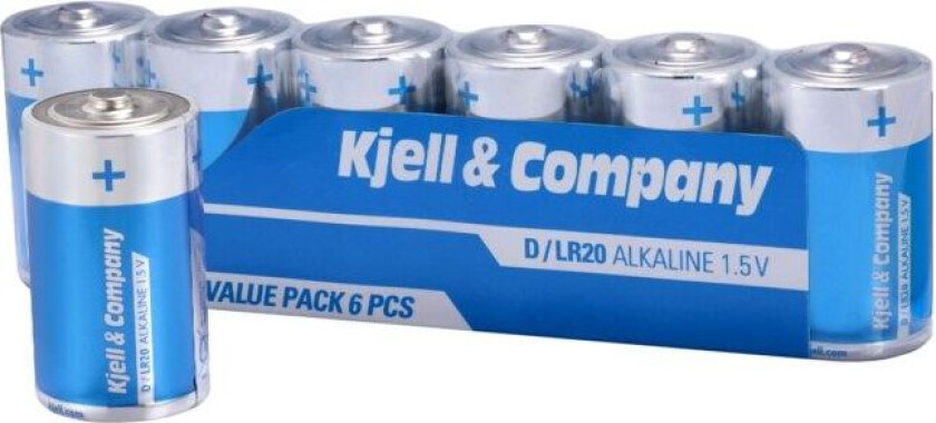 D-batterier (LR20) 6-pk.